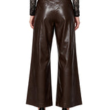 Pantaloni Sasha a gamba larga in marrone 