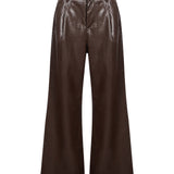 Pantaloni Sasha a gamba larga in marrone 