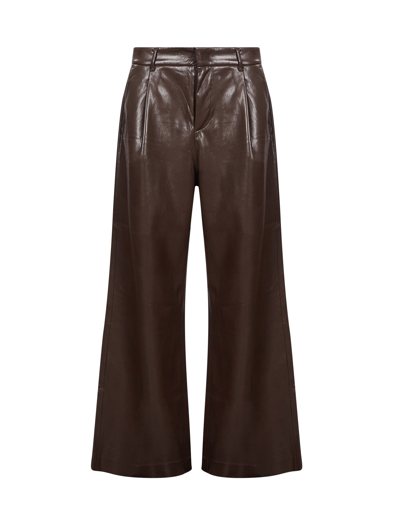 Pantaloni Sasha a gamba larga in marrone 