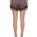 Shorts con dettaglio in pzzo Lune in bordeaux 