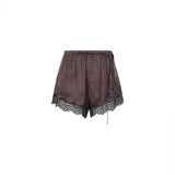 Shorts con dettaglio in pzzo Lune in bordeaux 