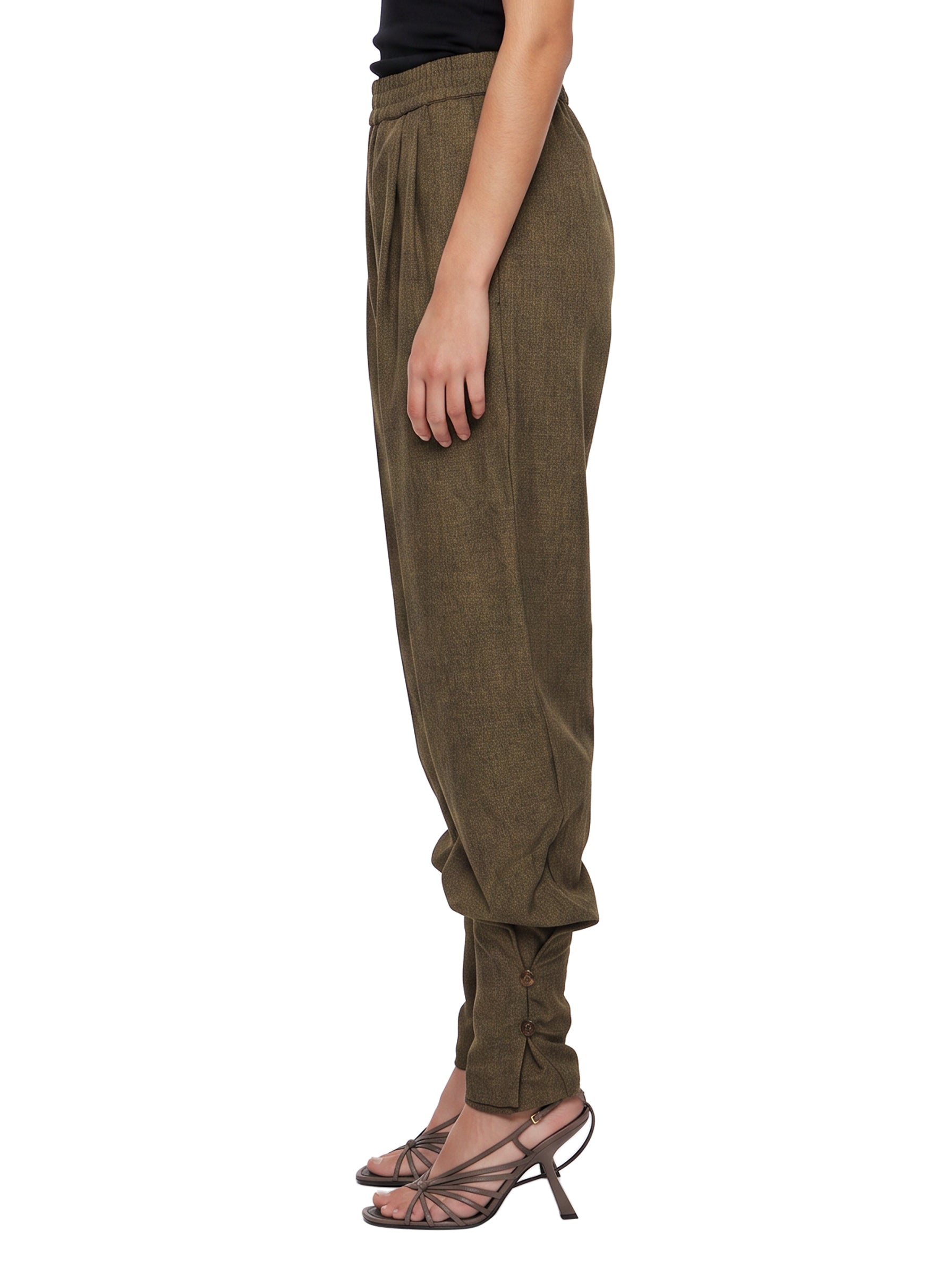 Pantaloni renee con dettagli con bottoni in verde 