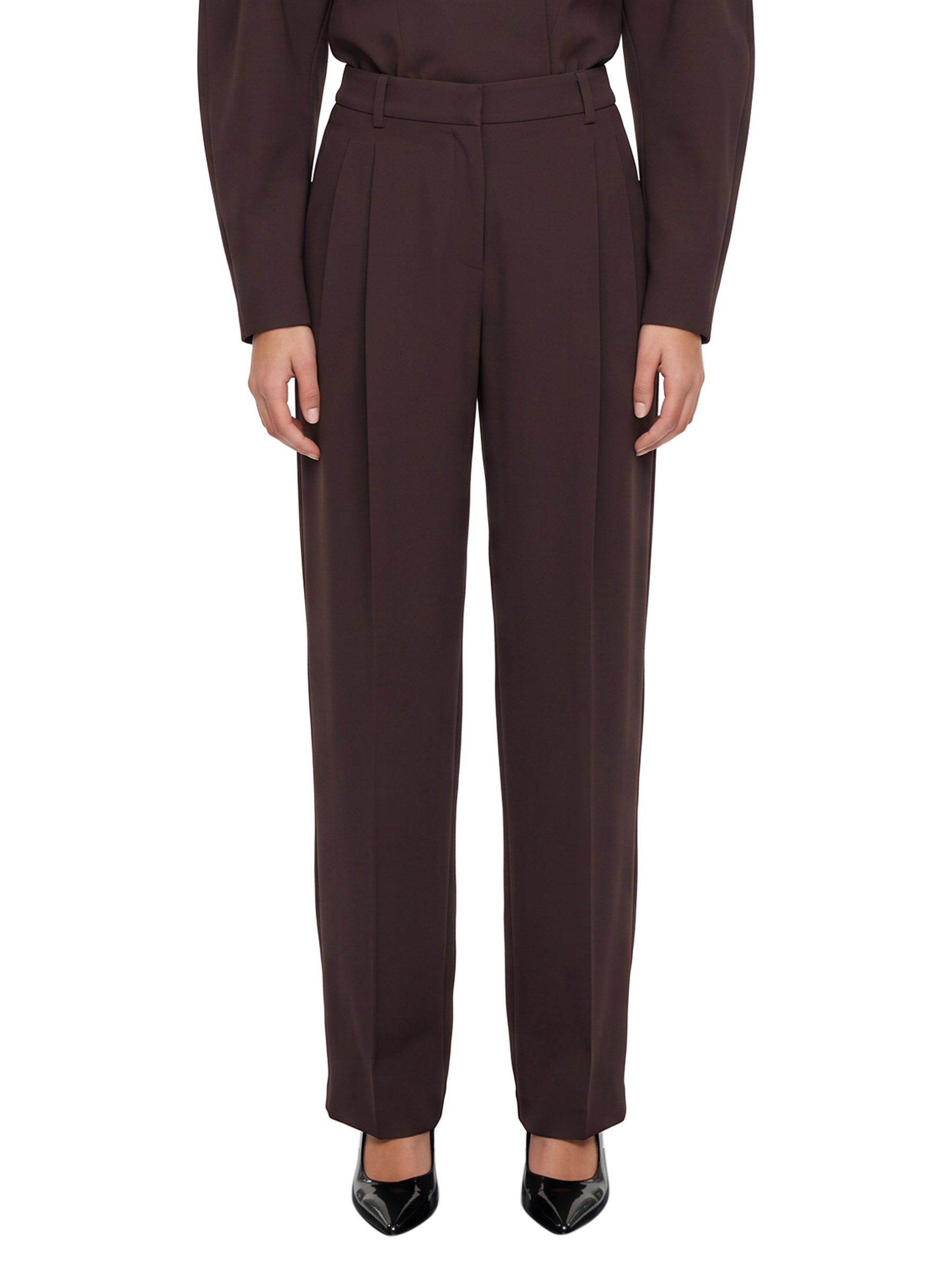 Pantaloni a gamba larga Tracy in bordeaux 