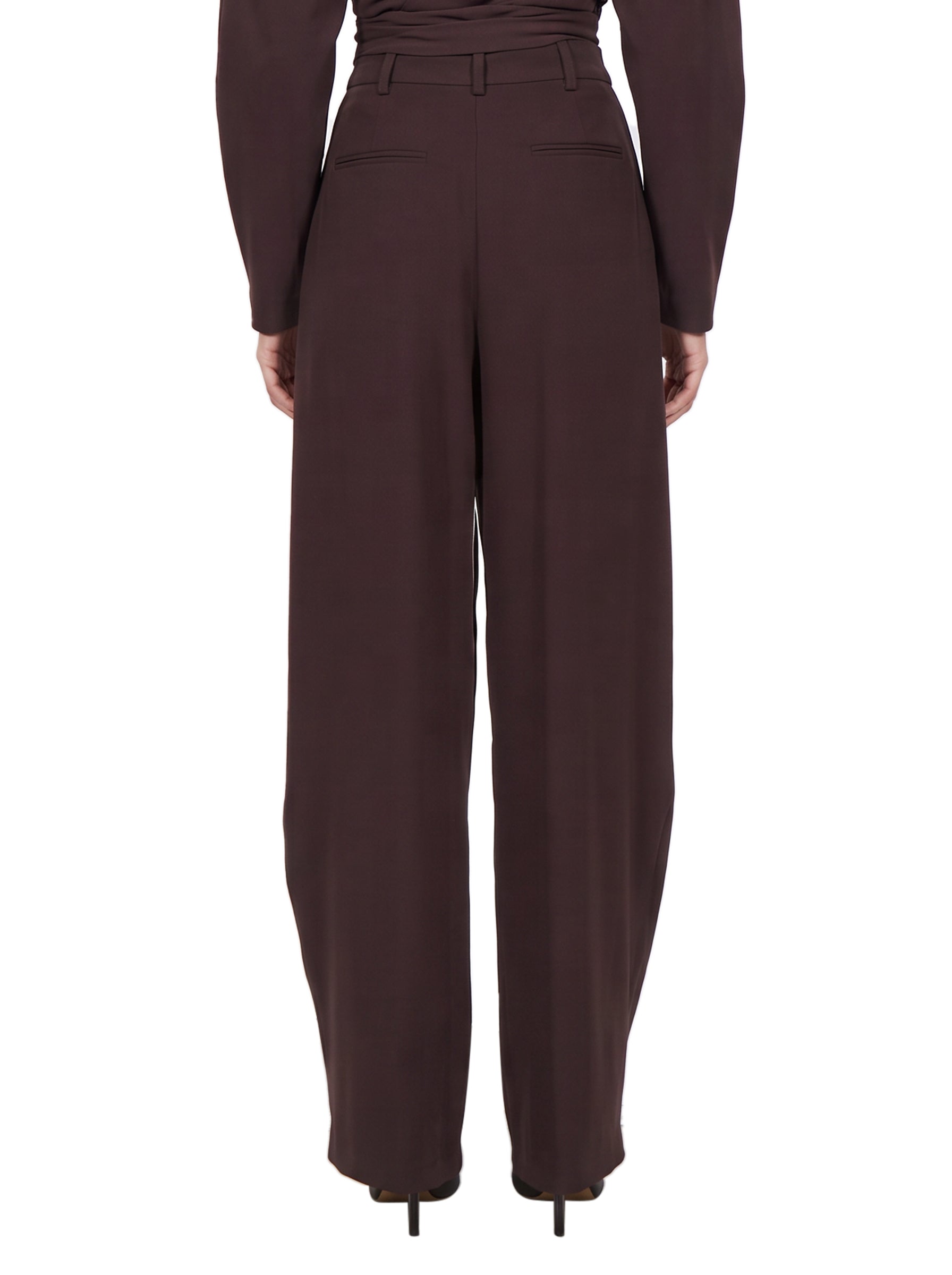 Pantaloni a gamba larga Tracy in bordeaux 