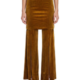 Pantaloni Boney in velluto con risvolto in giallo 