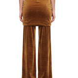 Pantaloni Boney in velluto con risvolto in giallo 