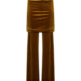 Pantaloni Boney in velluto con risvolto in giallo 