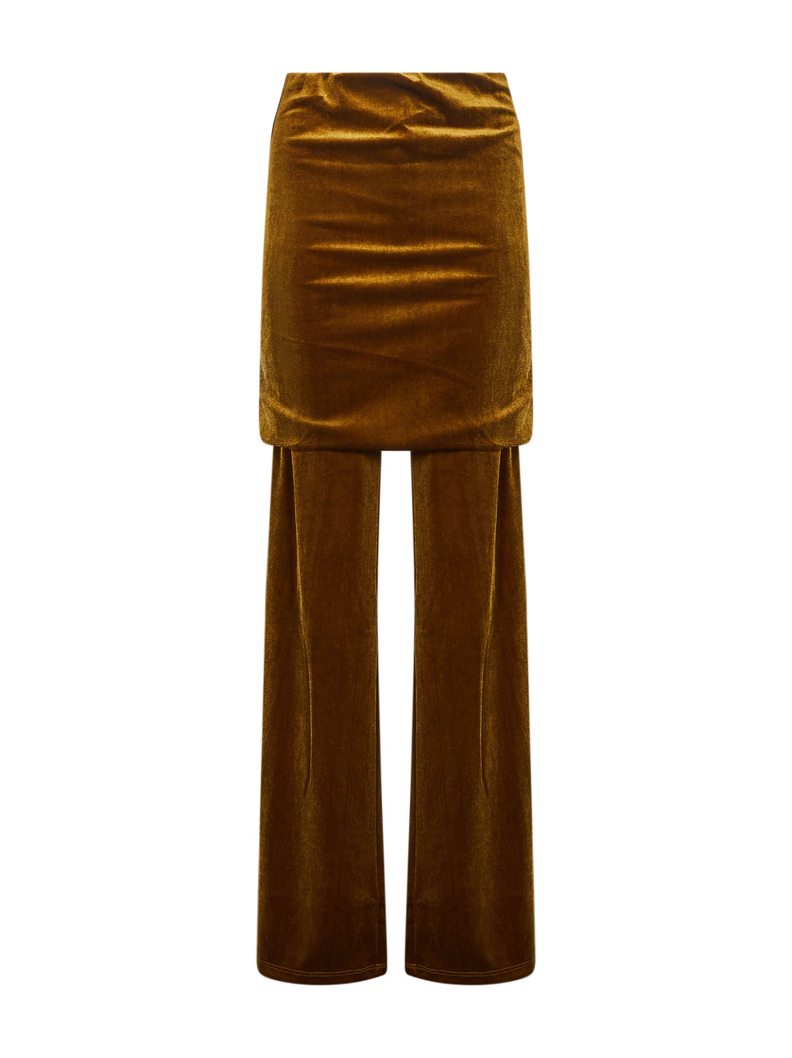Pantaloni Boney in velluto con risvolto in giallo 
