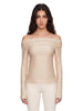 Top con spalle scoperte in beige