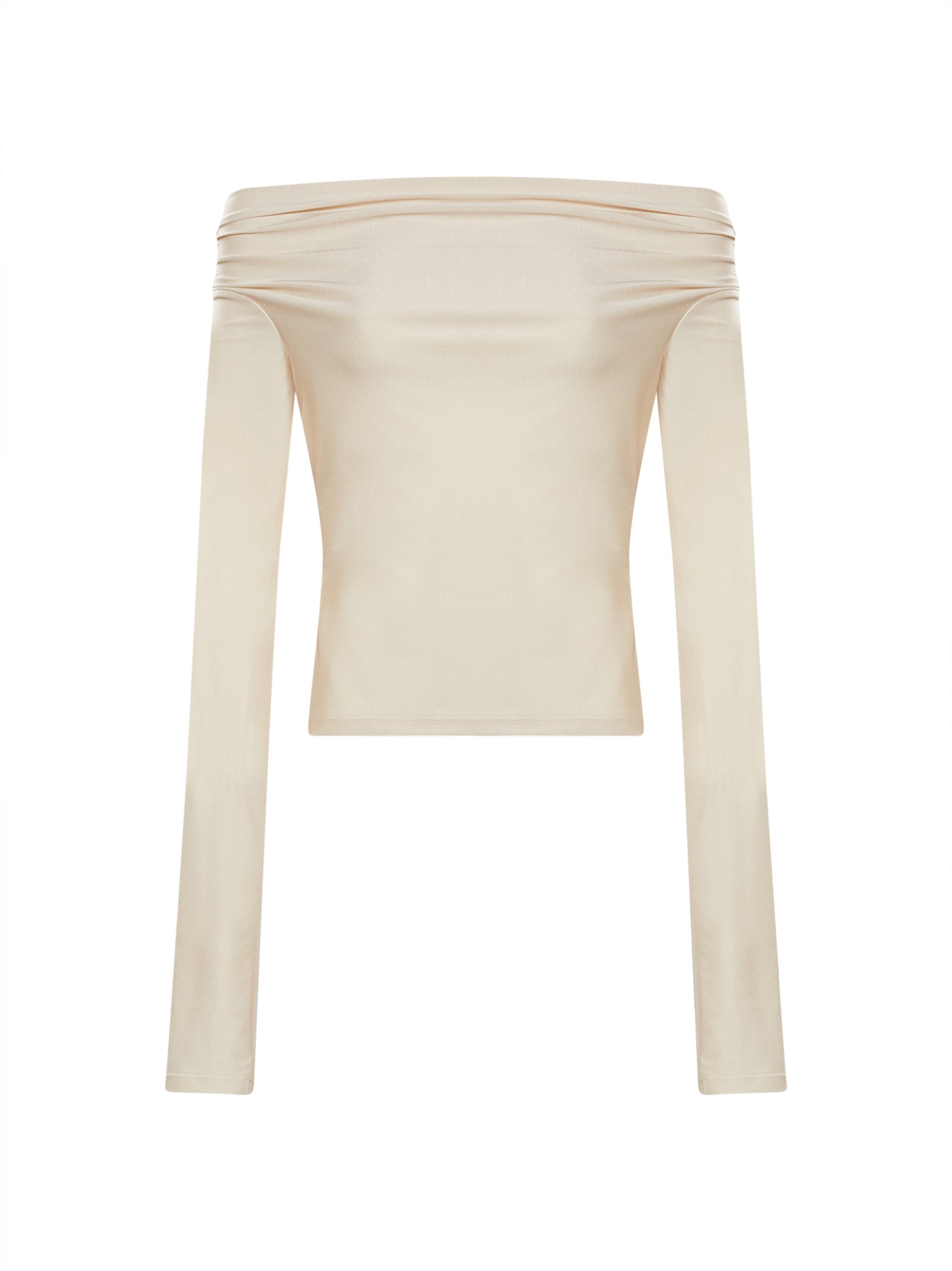 Top con spalle scoperte in beige 
