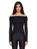 Top con spalle scoperte in nero