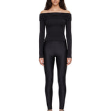 Top con spalle scoperte in nero 