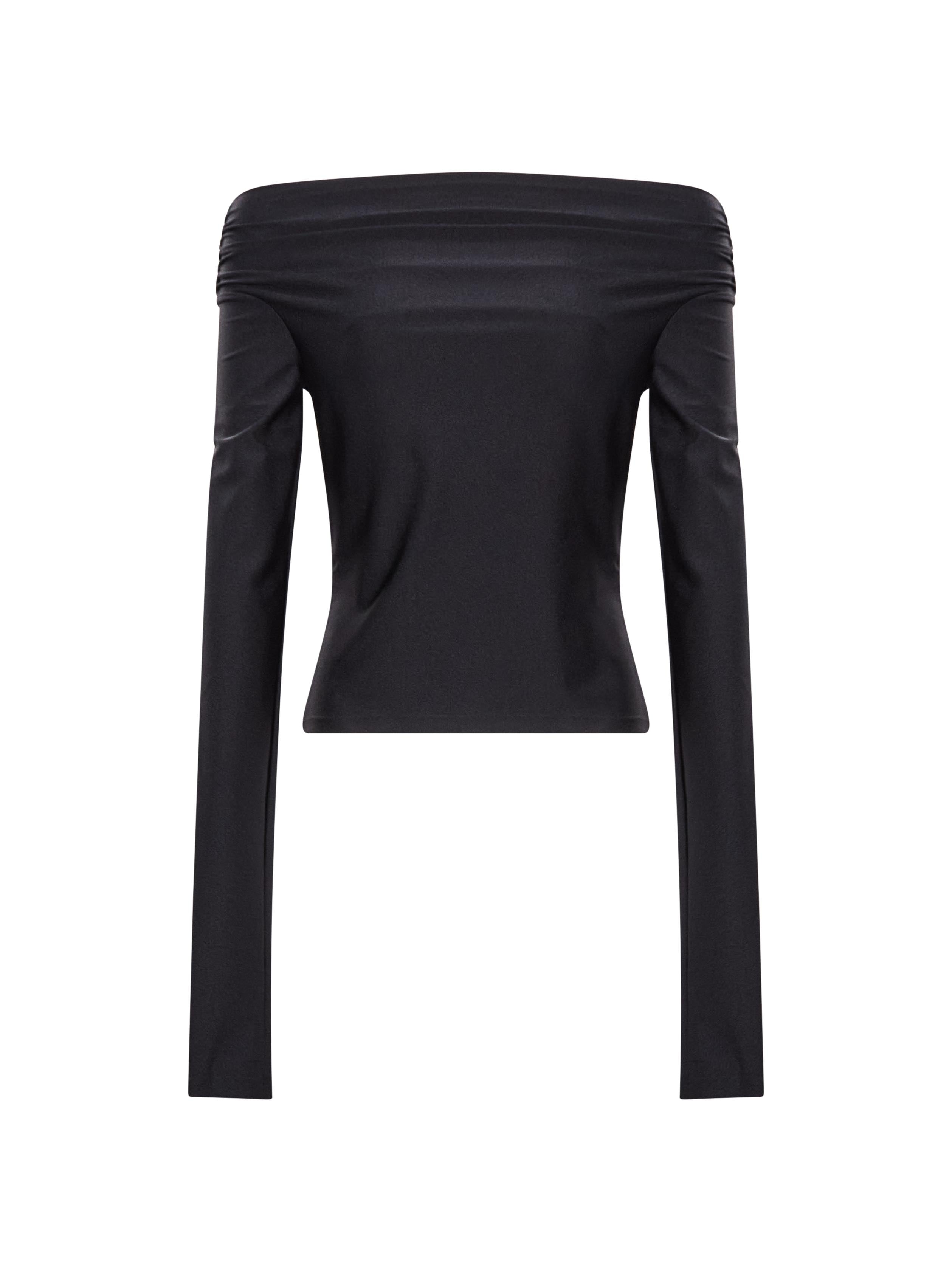 Top con spalle scoperte in nero 