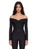 Body senza spalline a maniche lunghe Kendall in nero