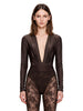 Body Zelda con scollo a V in marrone