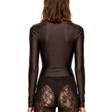 Body Zelda con scollo a V in marrone 