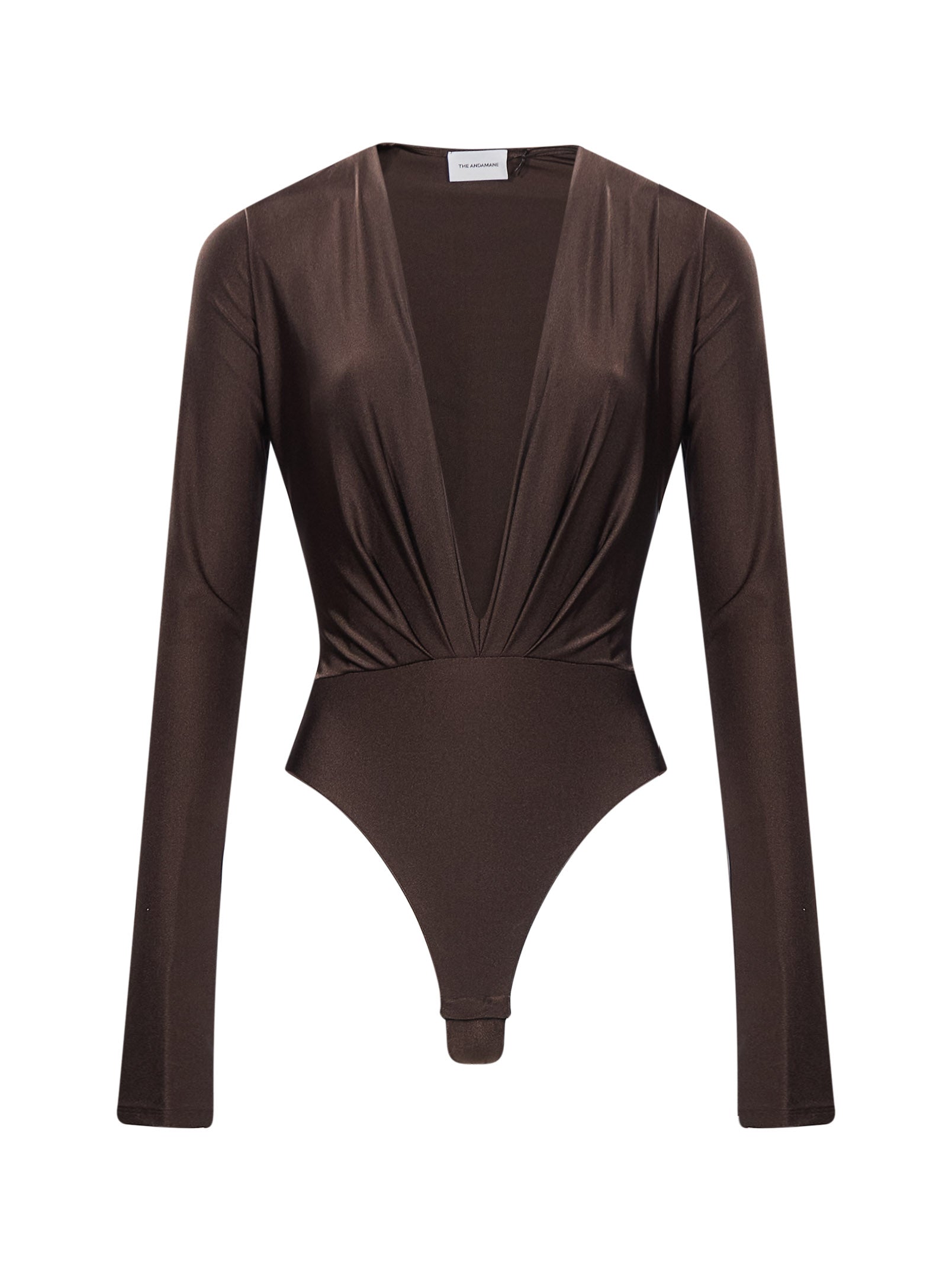 Body Zelda con scollo a V in marrone 