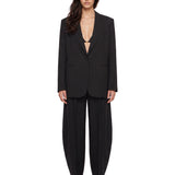 Giacca oversize a righe Guia in nero 
