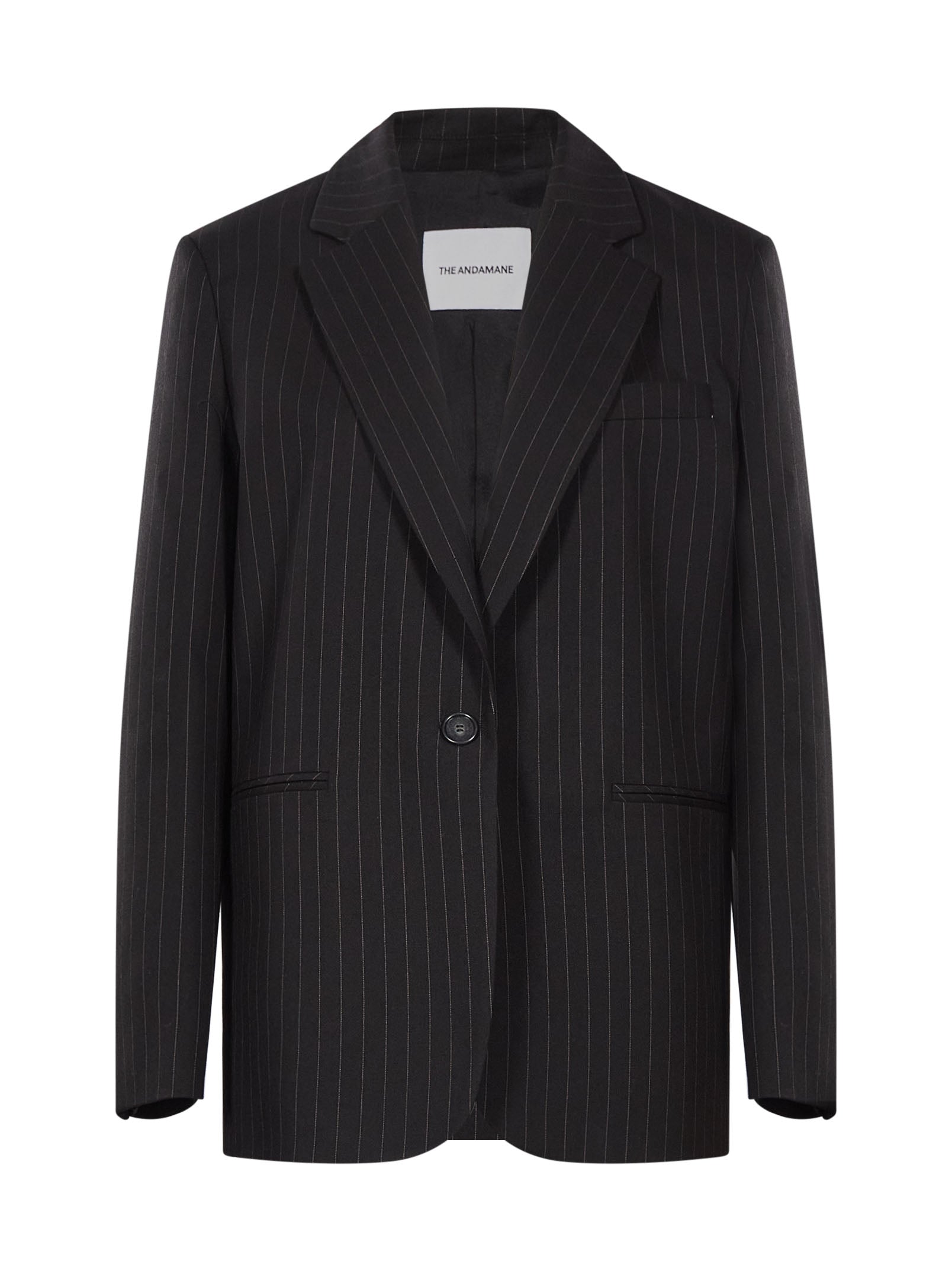 Giacca oversize a righe Guia in nero 