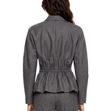 Giacca con cintura Margaux in grigio 