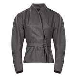 Giacca con cintura Margaux in grigio 