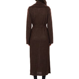 Cardigan Vika lungo in lana marrone 