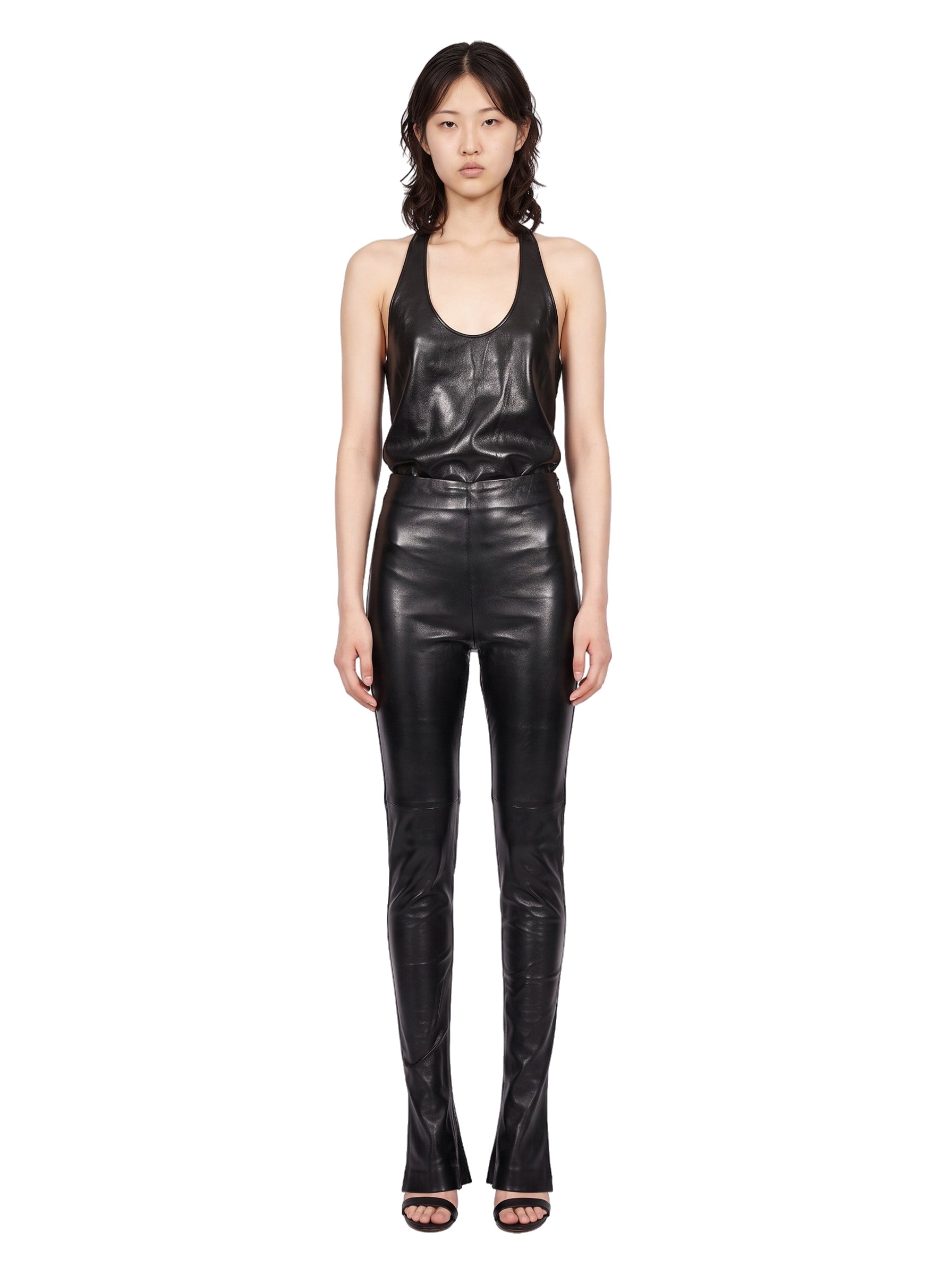 Leggings New Holla in ecopelle nero 