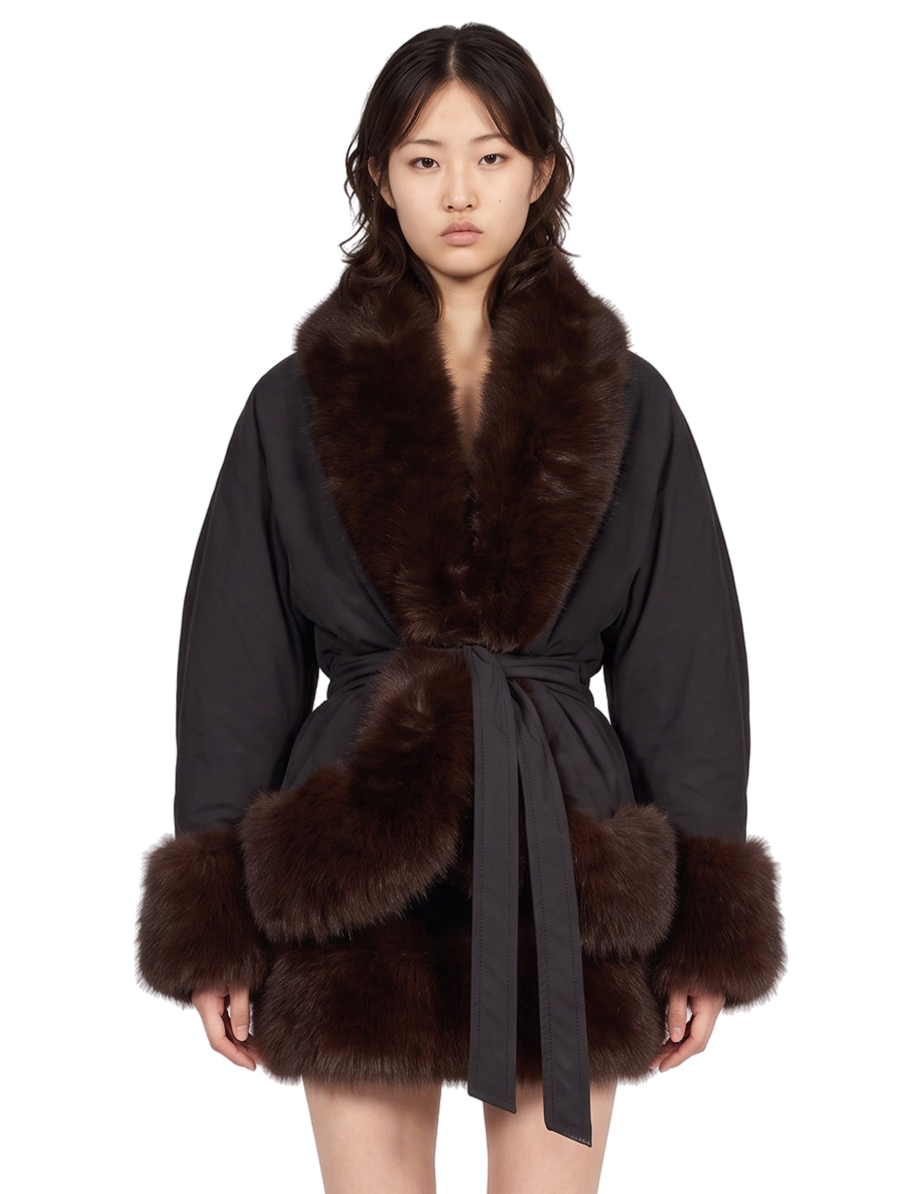 Giacca oversize Brina in ecopelliccia nera 