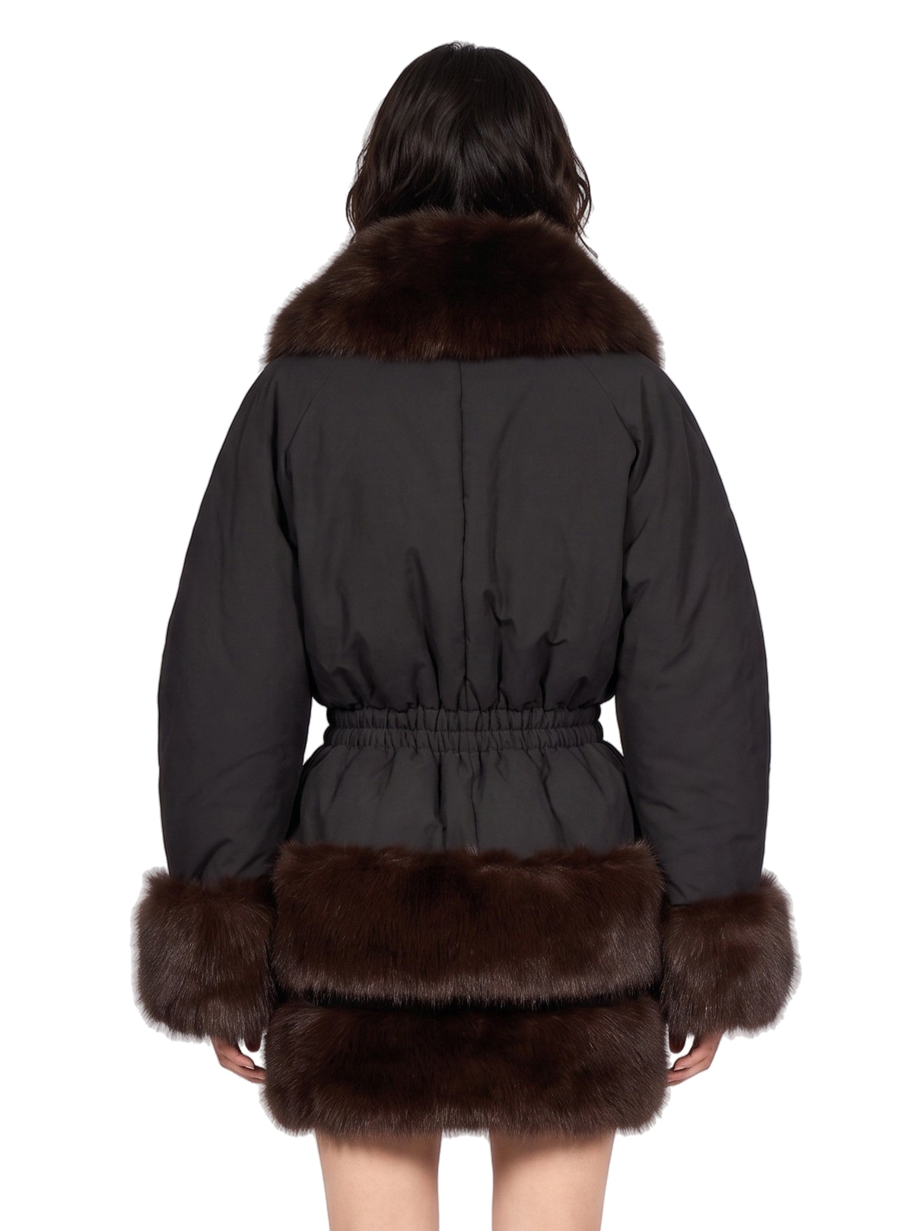 Giacca oversize Brina in ecopelliccia nera 