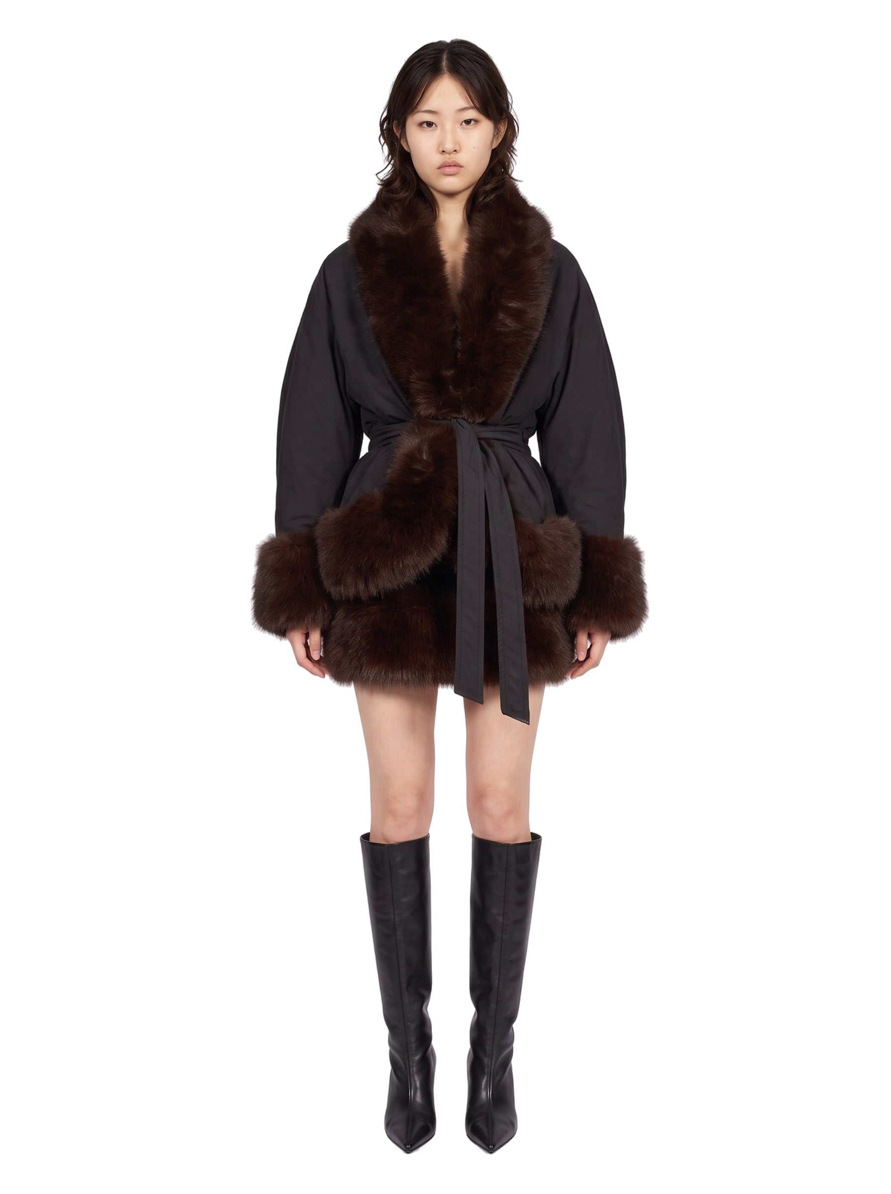 Giacca oversize Brina in ecopelliccia nera 