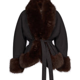 Giacca oversize Brina in ecopelliccia nera 
