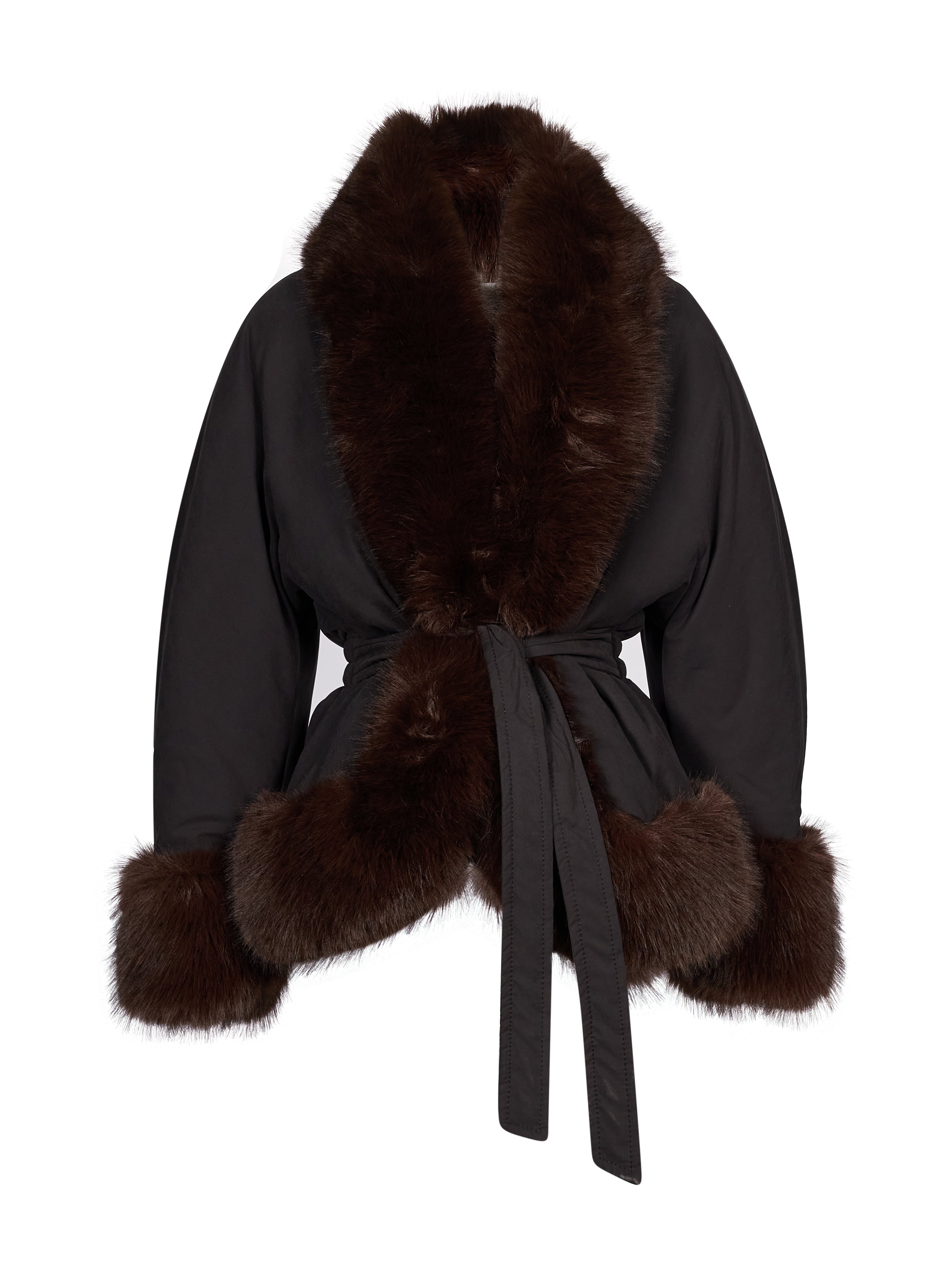 Giacca oversize Brina in ecopelliccia nera 