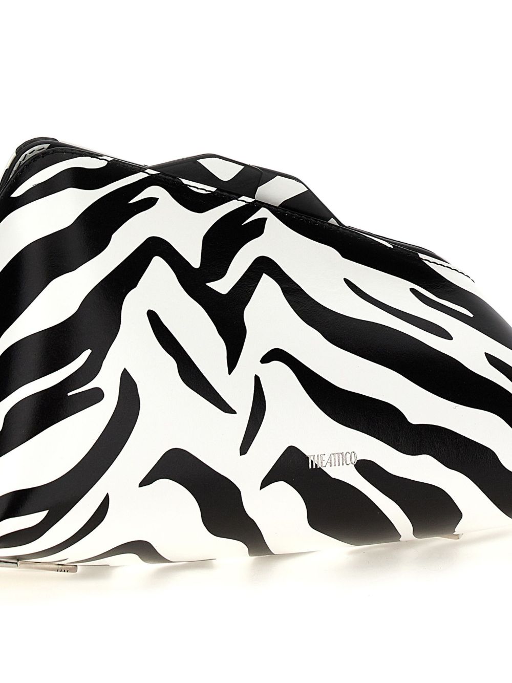 Clutch con stampa zebrata 8.30 pm in nero e bianco 