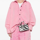 Borsa Friday con stampa zebra in bianco e nero 