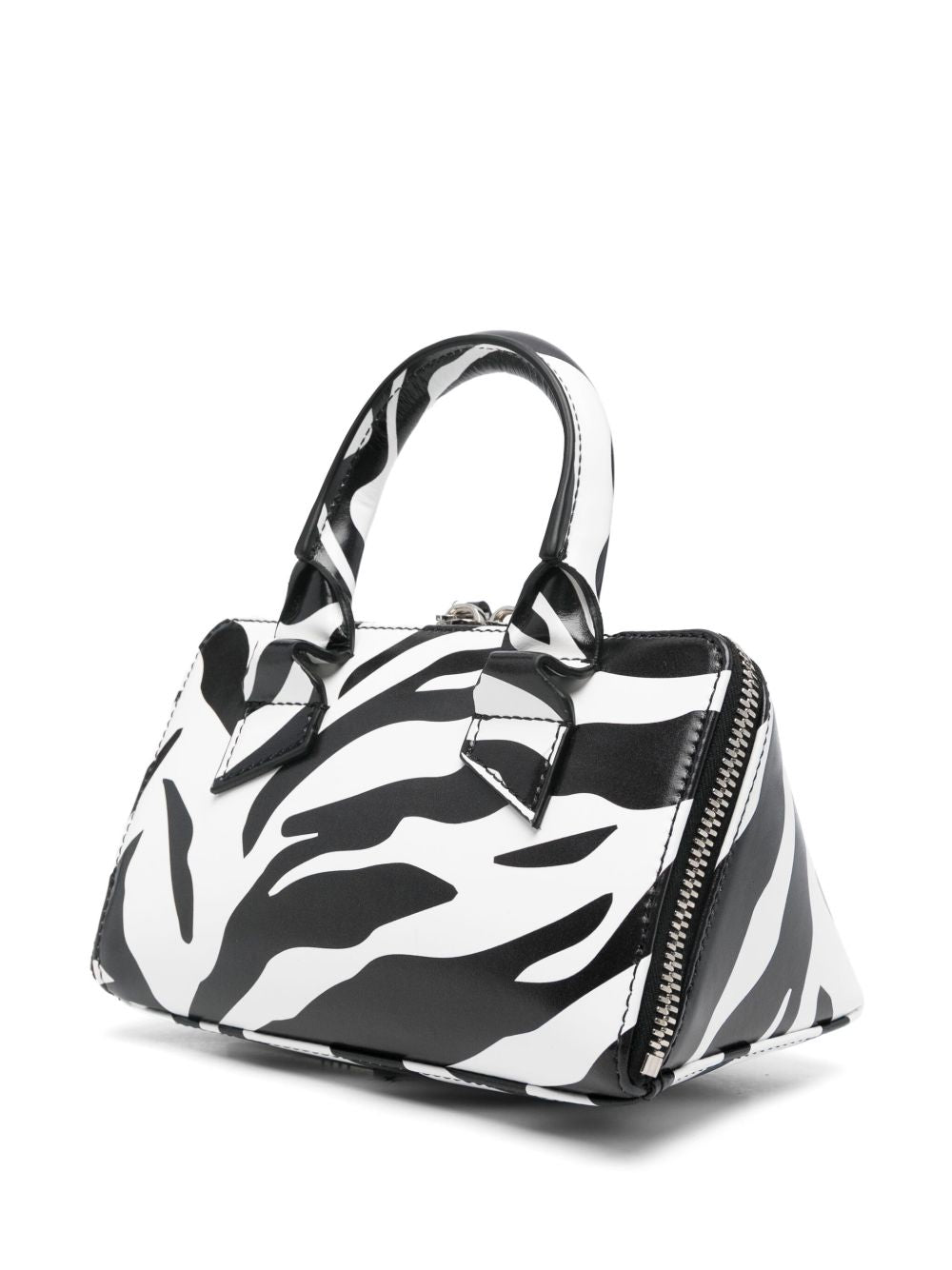 Borsa Friday con stampa zebra in bianco e nero 