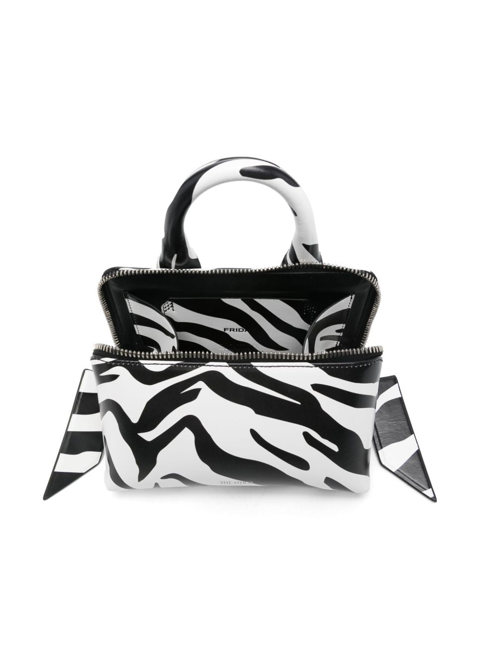 Borsa Friday con stampa zebra in bianco e nero 