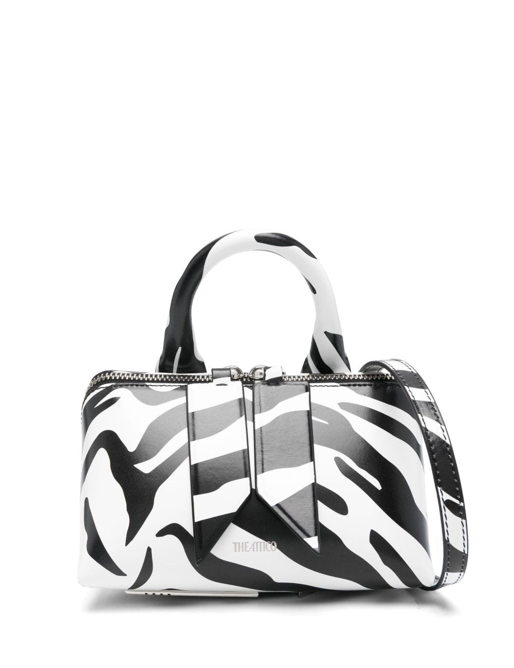 Borsa Friday con stampa zebra in bianco e nero 