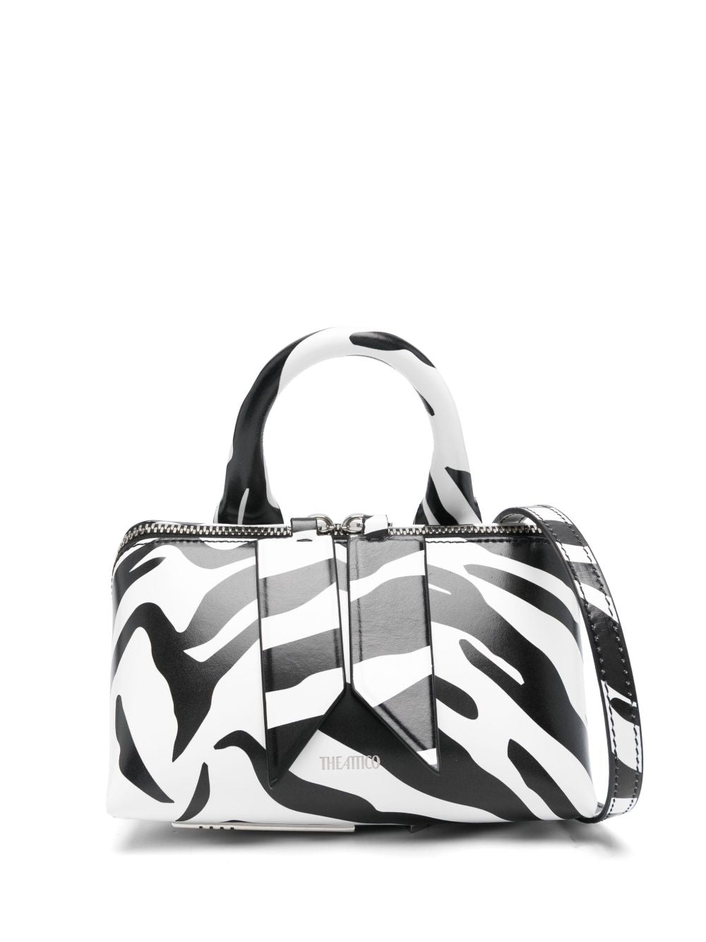 Borsa Friday con stampa zebra in bianco e nero 