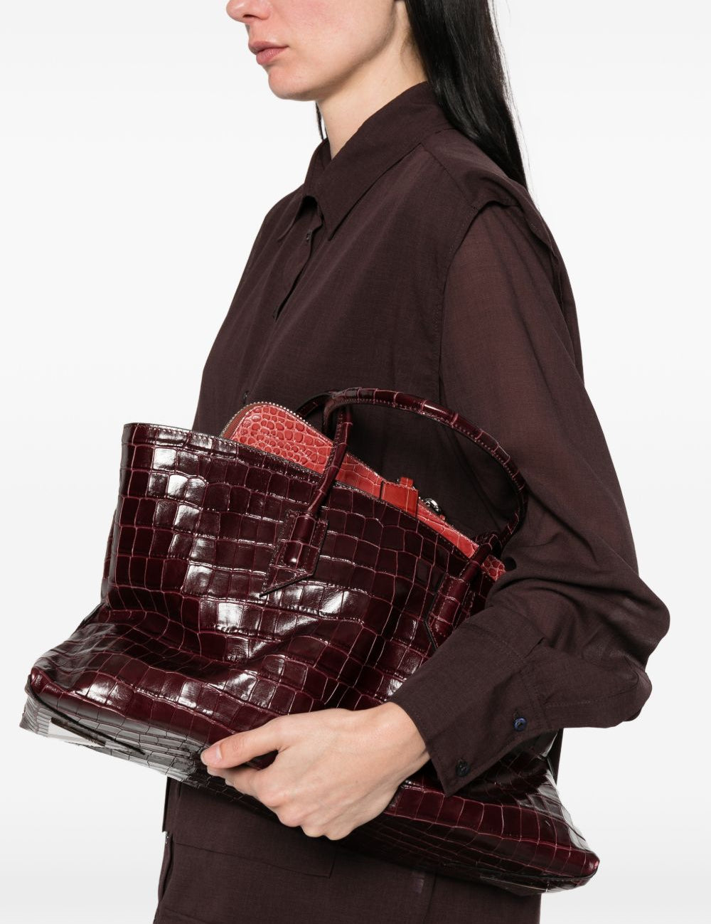 Borsa La Passeggiata Medium in bordeaux 