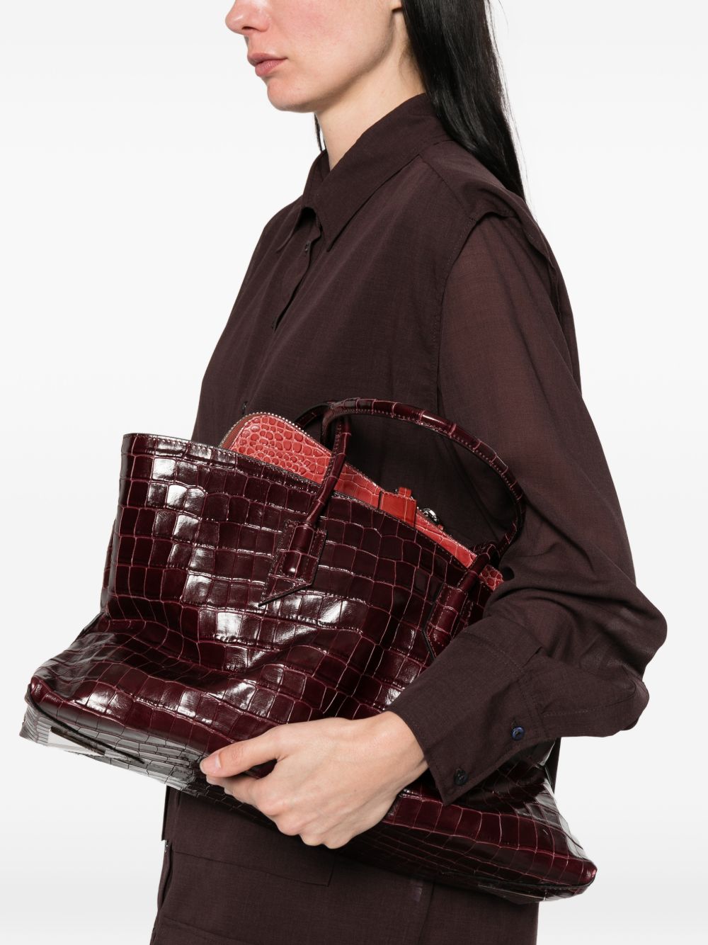 Borsa La Passeggiata Medium in bordeaux 