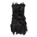 Mini abito piume in nero 