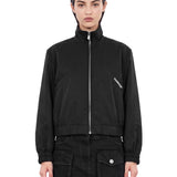 Bomber cotone in nylon nero 