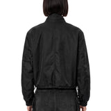 Bomber cotone in nylon nero 