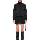Bomber cotone in nylon nero 
