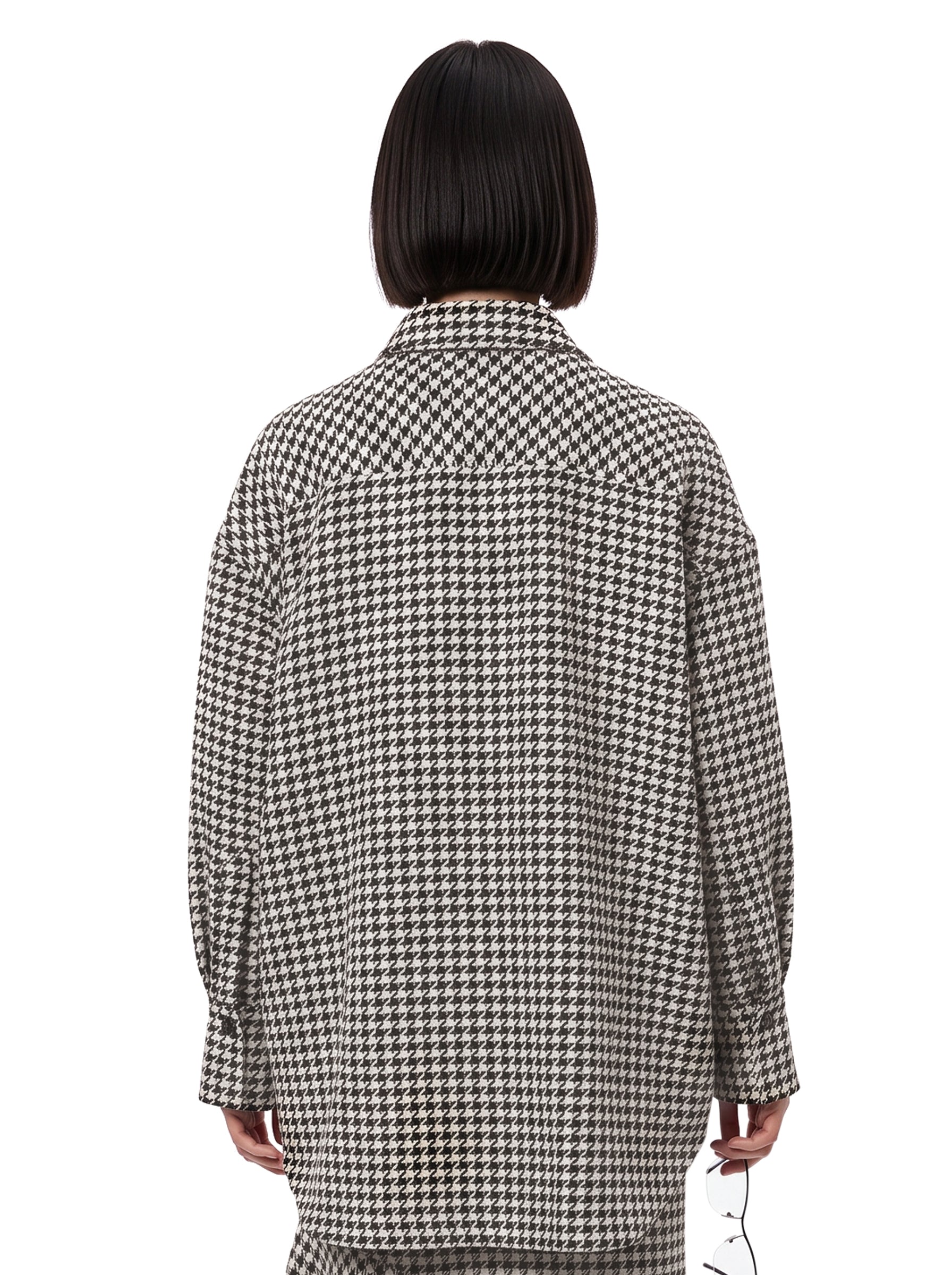 Camicia in pied-de-poule bianco e nero 