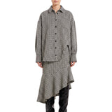 Camicia in pied-de-poule bianco e nero 