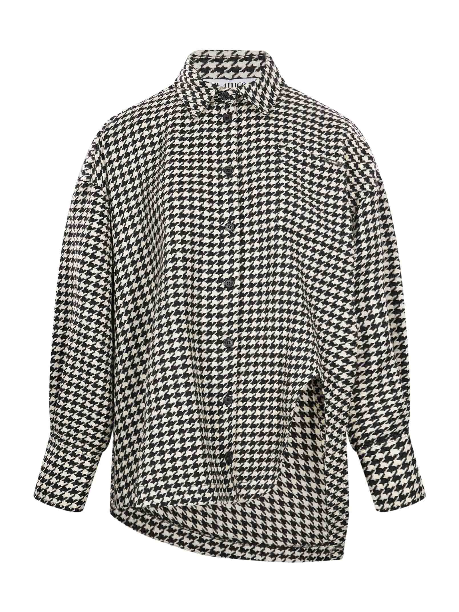Camicia in pied-de-poule bianco e nero 