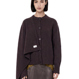 Cardigan in cashmere marrone 