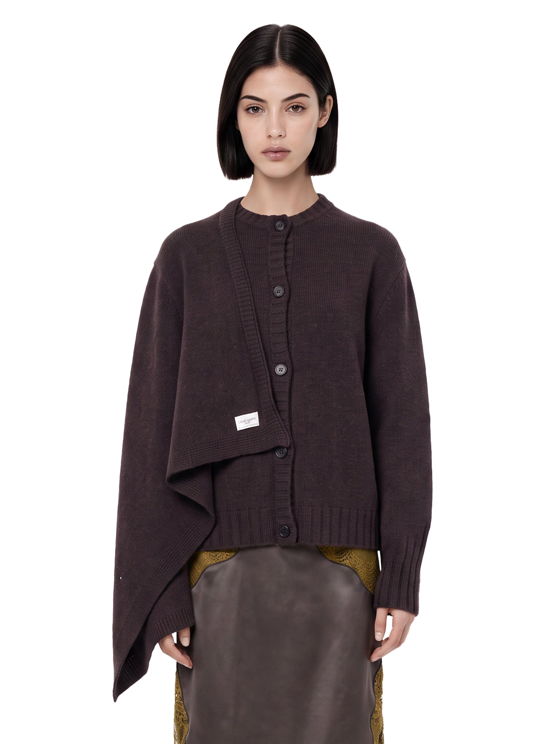 Cardigan in cashmere marrone 
