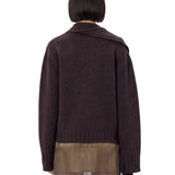 Cardigan in cashmere marrone 